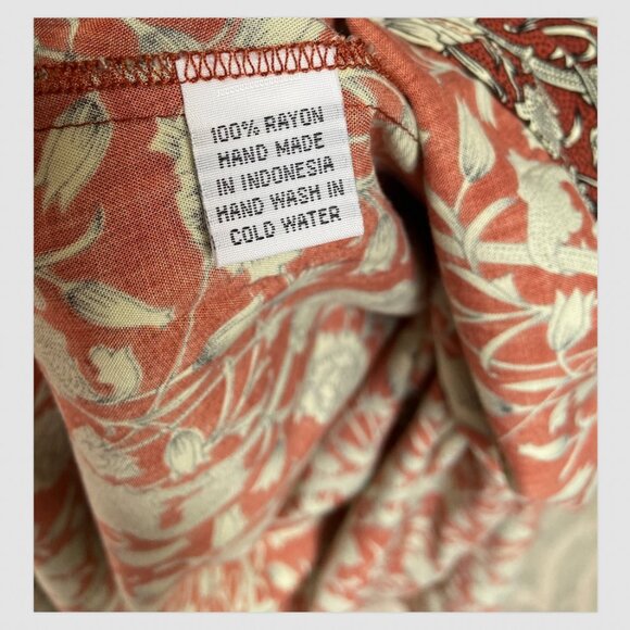 Khush Handmade Rayon Floral Brown Dress Size S - Picture 6 of 6